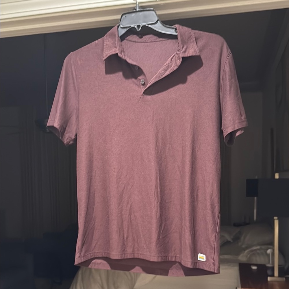 Vuori Burgundy Casual Polo Shirt Soft Knit Fabric